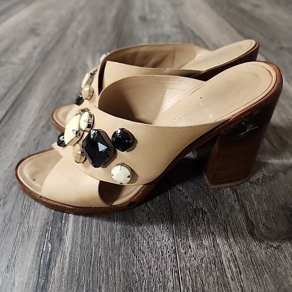 Loeffler Randall Women's Beige Slip-On Platform Open Toe Shoes Size 6B - Picture 3 of 9